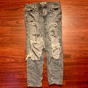 TopShop Moto Hayden blue distressed jeans size 26